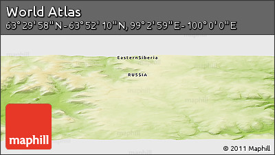 Physical Panoramic Map of the Area around 63° 41' 4" N, 99° 31' 30" E