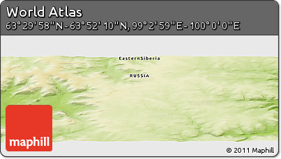 Physical Panoramic Map of the Area around 63° 41' 4" N, 99° 31' 30" E