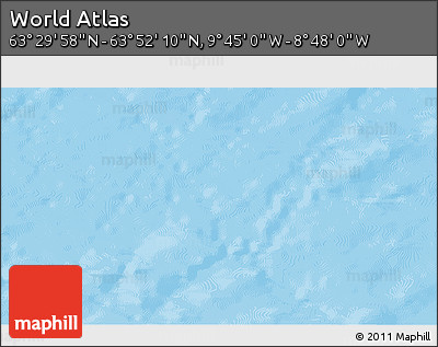 Physical 3D Map of the Area around 63° 41' 4" N, 9° 16' 30" W