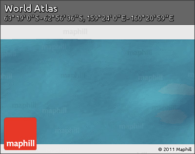Satellite 3D Map of the Area around 63° 7' 48" S, 159° 52' 30" E