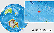 Physical Location Map of the area around 63° 7' 48" S, 161° 34' 29" E