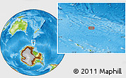 Physical Location Map of the area around 63° 7' 48" S, 164° 58' 29" E