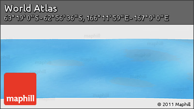 Physical Panoramic Map of the Area around 63° 7' 48" S, 166° 40' 30" E