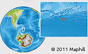 Physical Location Map of the area around 63° 7' 48" S, 35° 37' 30" W