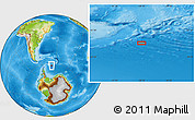 Physical Location Map of the area around 63° 7' 48" S, 38° 10' 29" W