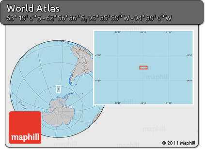 Gray Location Map of the Area around 63° 7' 48" S, 95° 7' 30" W