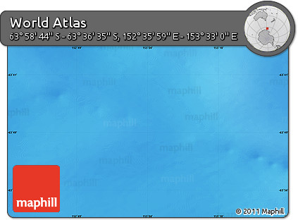 Physical Map of the Area around 63° 47' 40" S, 153° 4' 29" E