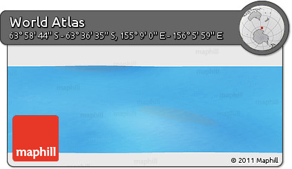 Physical Panoramic Map of the Area around 63° 47' 40" S, 155° 37' 30" E