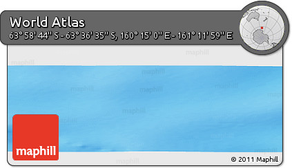 Physical Panoramic Map of the Area around 63° 47' 40" S, 160° 43' 29" E
