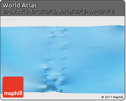 Physical 3D Map of the Area around 63° 47' 40" S, 170° 4' 29" E