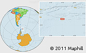 Political Location Map of the area around 63° 47' 40" S, 49° 13' 30" W