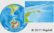 Physical Location Map of the area around 63° 47' 40" S, 55° 10' 29" W