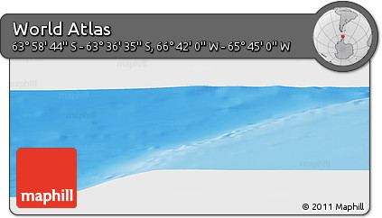 Physical Panoramic Map of the Area around 63° 47' 40" S, 66° 13' 29" W