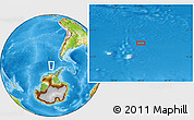 Physical Location Map of the area around 63° 47' 40" S, 89° 10' 30" W