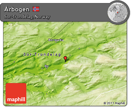 Physical 3D Map of Årbogen