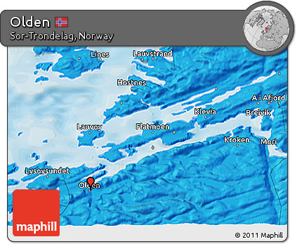Political 3D Map of Olden
