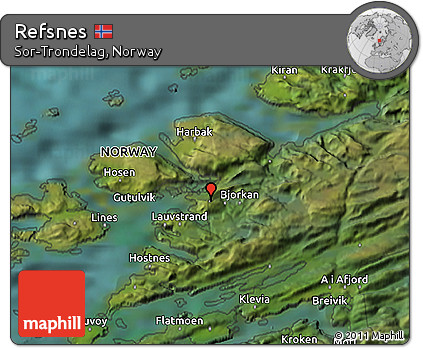 Satellite 3D Map of Refsnes