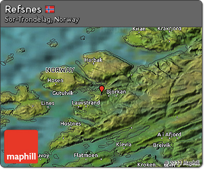 Satellite 3D Map of Refsnes