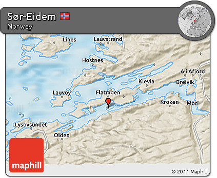 Shaded Relief 3D Map of Sør-Eidem