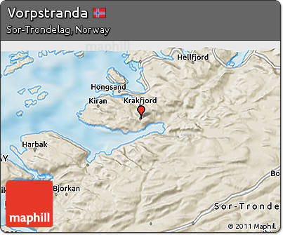 Shaded Relief 3D Map of Vorpstranda
