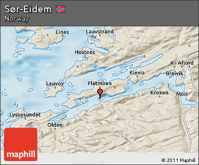 Shaded Relief 3D Map of Sør-Eidem