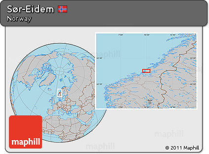Gray Location Map of Sør-Eidem