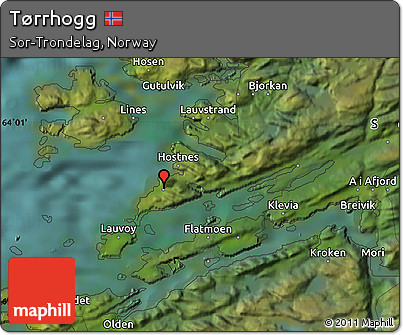 Satellite Map of Tørrhogg