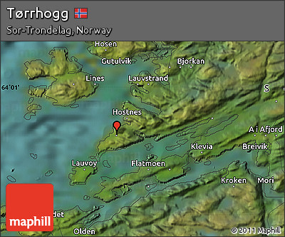 Satellite Map of Tørrhogg
