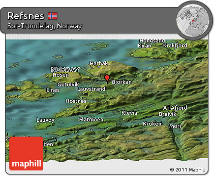 Satellite Panoramic Map of Refsnes