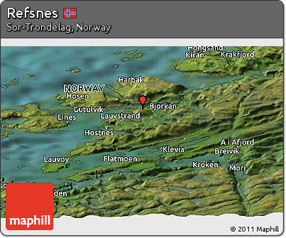 Satellite Panoramic Map of Refsnes