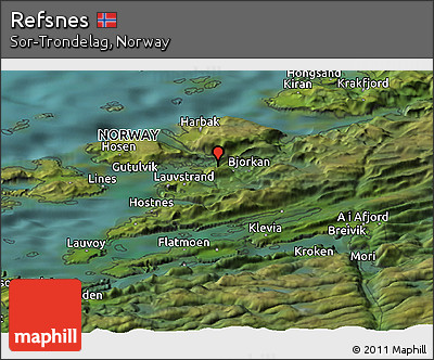 Satellite Panoramic Map of Refsnes