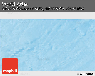 Physical 3D Map of the Area around 64° 0' 52" N, 10° 7' 30" W