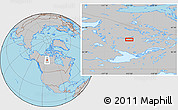 Gray Location Map of the area around 64° 0' 52" N, 113° 49' 29" W