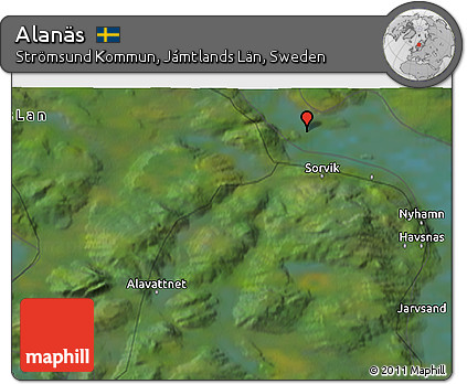 Satellite 3D Map of Alanäs