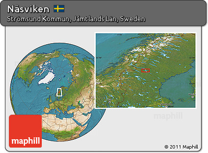 Satellite Location Map of Näsviken