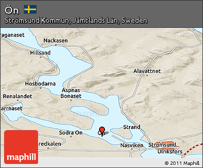Shaded Relief Panoramic Map of Ön
