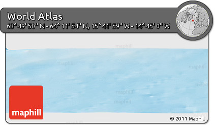 Physical Panoramic Map of the Area around 64° 0' 52" N, 15° 13' 29" W