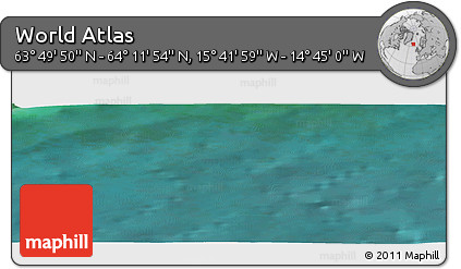 Satellite Panoramic Map of the Area around 64° 0' 52" N, 15° 13' 29" W