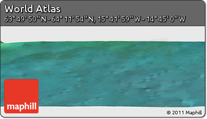 Satellite Panoramic Map of the Area around 64° 0' 52" N, 15° 13' 29" W