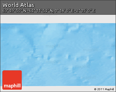 Physical 3D Map of the Area around 64° 0' 52" N, 1° 46' 29" E