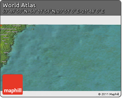 Satellite 3D Map of the Area around 64° 0' 52" N, 21° 19' 30" E