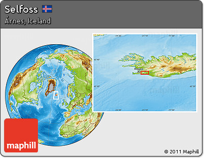 Physical Location Map of Selfoss