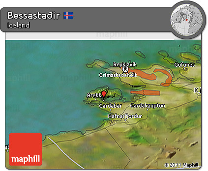 Satellite 3D Map of Bessastaðir