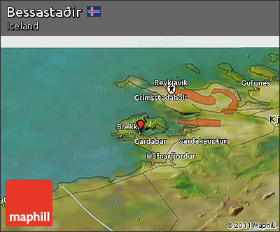Satellite 3D Map of Bessastaðir