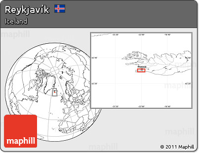 Blank Location Map of Reykjavík
