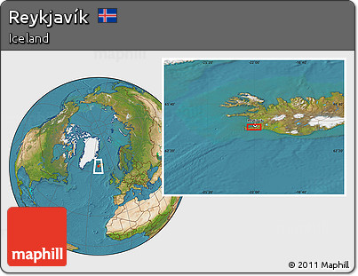 Satellite Location Map of Reykjavík