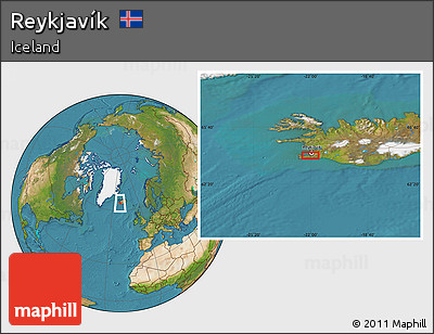 Satellite Location Map of Reykjavík