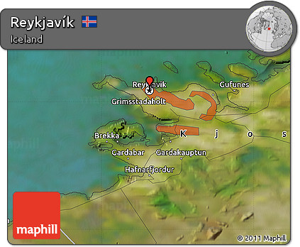 Satellite Map of Reykjavík