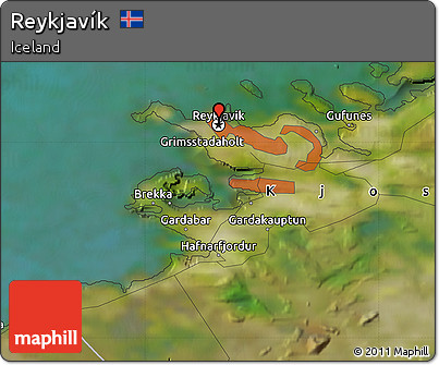 Satellite Map of Reykjavík