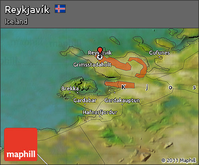 Satellite Map of Reykjavík